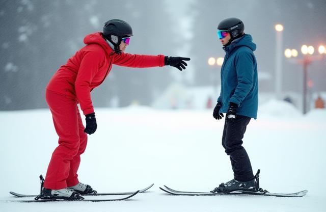 Instructor demonstrating technique to a participant indoors